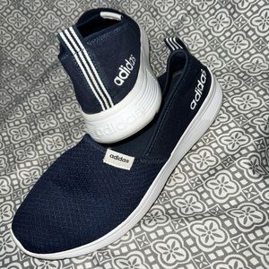 Navy blue Adidas memory foam slip on shoe
